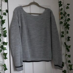 Grey with Black Trim Sweater